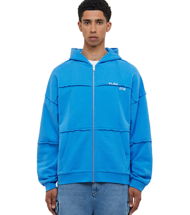 243154 cut sew zip up hoodie cobalt blue 96530a5
