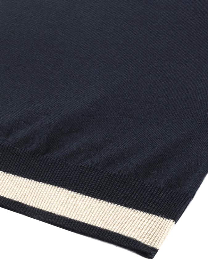 256456 aurelien polo shirt buttonless rib navy men 4