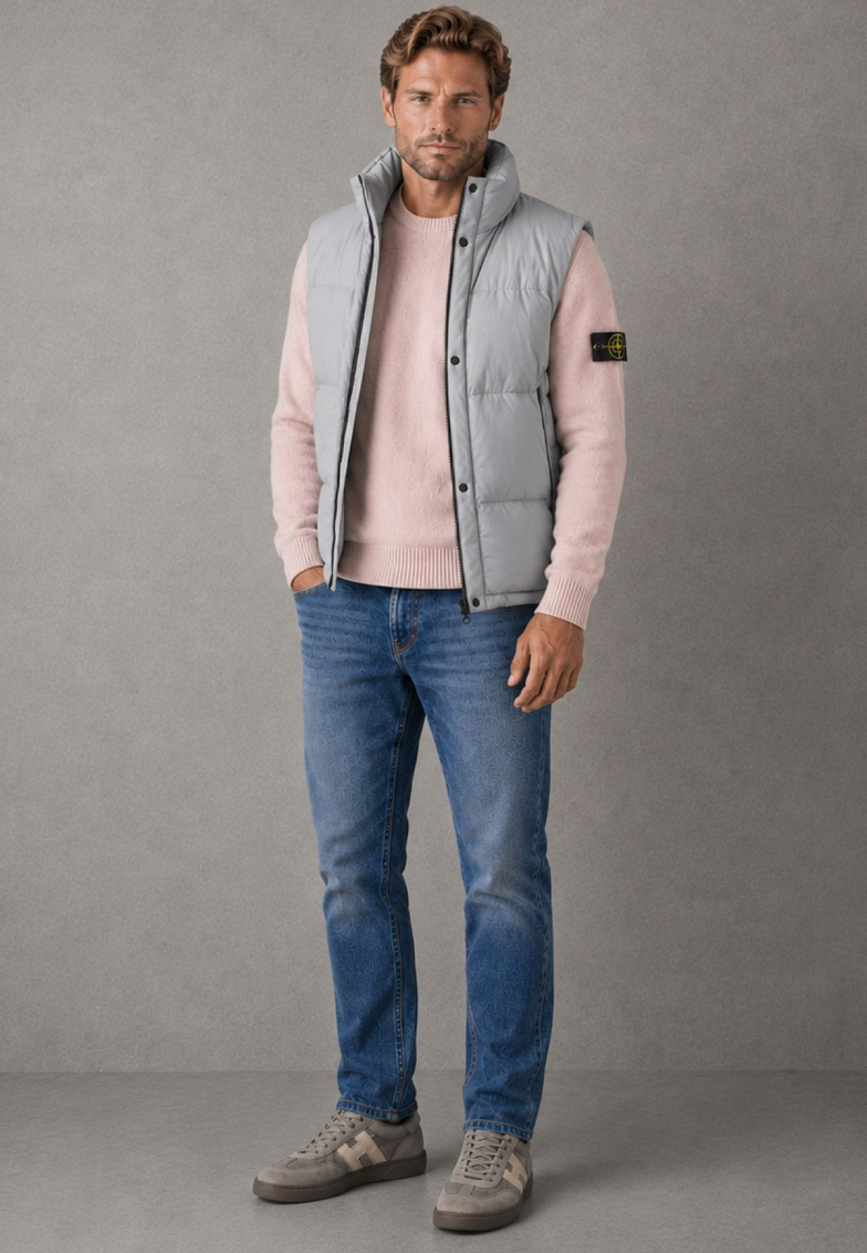 Stone Island Bodywarmer licht blauw nieuw binnen